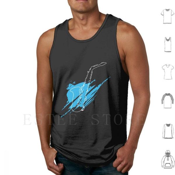 men' tank silhouette of the saxophone vest music musical instrument instruments songs song, White;black
men' tank silhouette of the saxophone vest music musical instrument instruments songs song, White;black