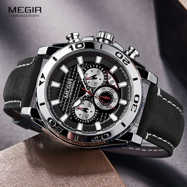 megir mens army sports chronograph quartz watches leather strap luminous waterproof wristwatch man relogios clock 2094 silverg, Slivery;brown
megir mens army sports chronograph quartz watches leather strap luminous waterproof wristwatch man relogios clock 2094 silverg, Slivery;brown