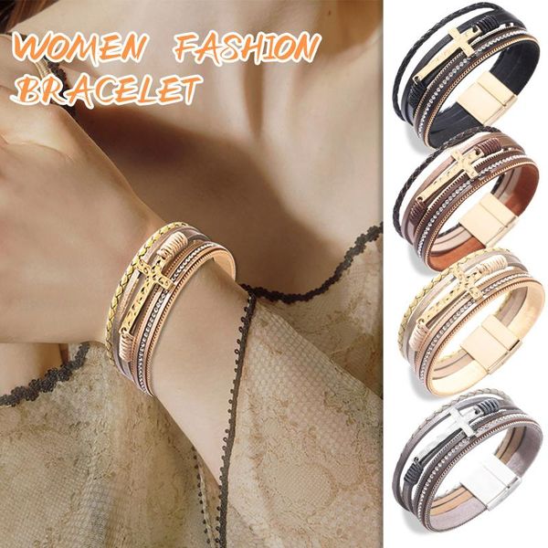 trend bracelets on hand ladies cross multi-layer diamond magnetic buckle bracelet holiday gift bijoux femme anime charm, Golden;silver
trend bracelets on hand ladies cross multi-layer diamond magnetic buckle bracelet holiday gift bijoux femme anime charm, Golden;silver