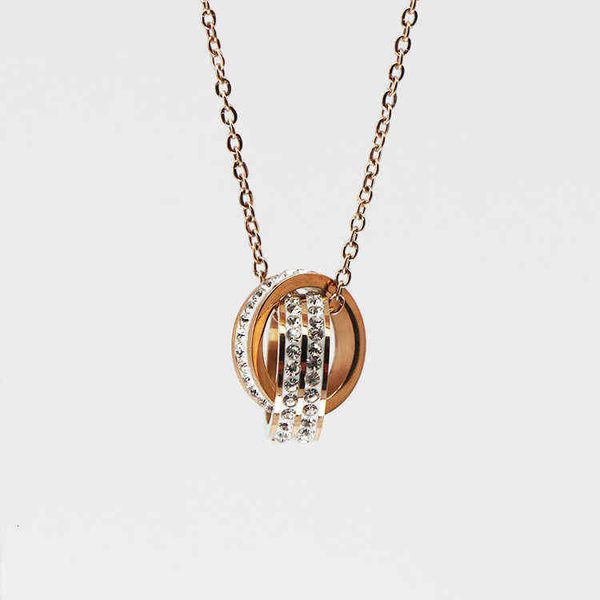 stainless steel double ring zircon necklace titanium korean fashion temperament micro inlaid light luxury niche necklace, Silver
stainless steel double ring zircon necklace titanium korean fashion temperament micro inlaid light luxury niche necklace, Silver