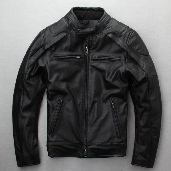 men's leather & faux autumn and winter genuine casual jackets plus size motorcycle cow coats, Black
men's leather & faux autumn and winter genuine casual jackets plus size motorcycle cow coats, Black