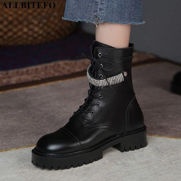 boots allbitefo lace-up thick heel beautiful ribbon real genuine leather women motocycle autumn fashion girls ankle, Black
boots allbitefo lace-up thick heel beautiful ribbon real genuine leather women motocycle autumn fashion girls ankle, Black