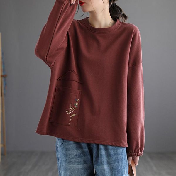 women's t-shirt women long sleeve t shirt oversize embroidery retro vintage casual loose oversized female o neck spring b03231455, White
women's t-shirt women long sleeve t shirt oversize embroidery retro vintage casual loose oversized female o neck spring b03231455, White