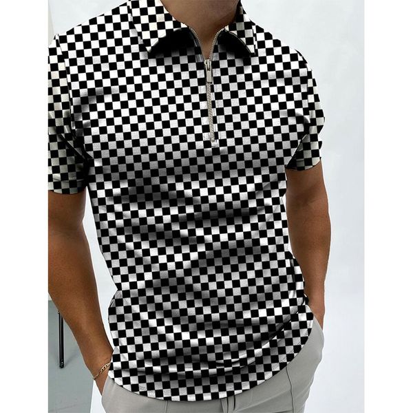 natural and poised pattern men's zipper polo shirt comfortable breathable fashionable cool daily travel work party, White;black
natural and poised pattern men's zipper polo shirt comfortable breathable fashionable cool daily travel work party, White;black