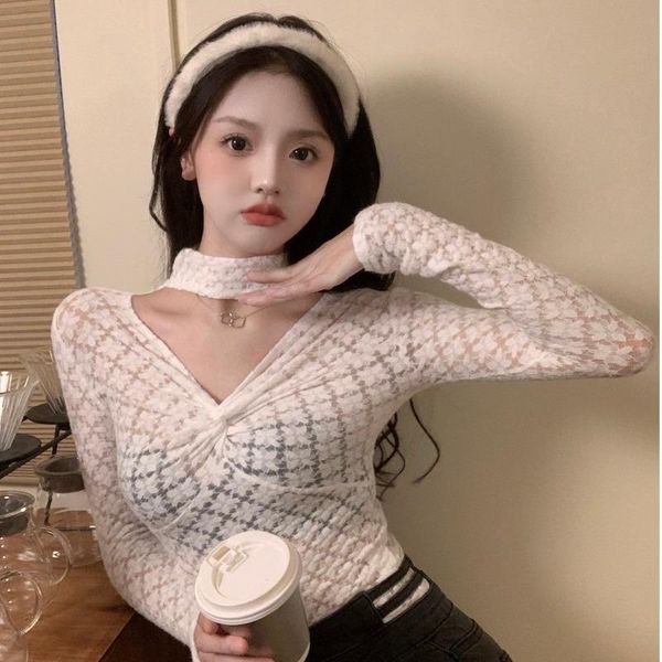 women's t-shirt female clothing hollow out v-neck halter pink spring autumn lace woman tshirts club black slim perspective tees, White
women's t-shirt female clothing hollow out v-neck halter pink spring autumn lace woman tshirts club black slim perspective tees, White