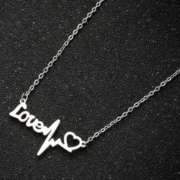 chains ecg love letter necklace female 2021 summer contracted stainless steel chain clavicle jewelry, Silver
chains ecg love letter necklace female 2021 summer contracted stainless steel chain clavicle jewelry, Silver