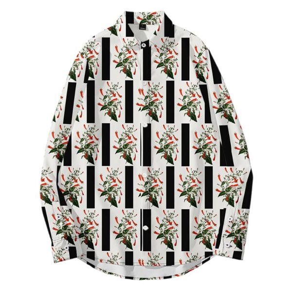 men's casual shirts autumn cardigan long-sleeved shirt flower 3d printing loose all-match, White;black
men's casual shirts autumn cardigan long-sleeved shirt flower 3d printing loose all-match, White;black