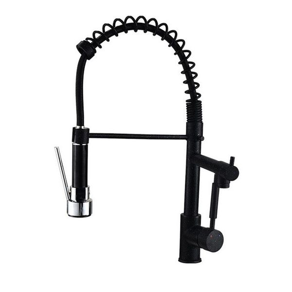 kitchen faucets dual handle pull down sink black faucet,kitchen spring brass tap with sprayer, and cold water mixer,j18378
kitchen faucets dual handle pull down sink black faucet,kitchen spring brass tap with sprayer, and cold water mixer,j18378
