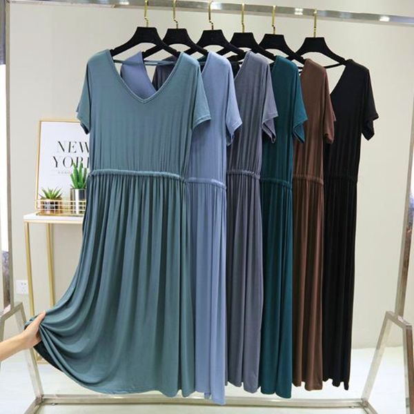 women's sleepwear summer plus size sleepshirt women nightgown soft modal cotton female shirt short sleeve v-neck home sleep 5cu2, Black;red
women's sleepwear summer plus size sleepshirt women nightgown soft modal cotton female shirt short sleeve v-neck home sleep 5cu2, Black;red