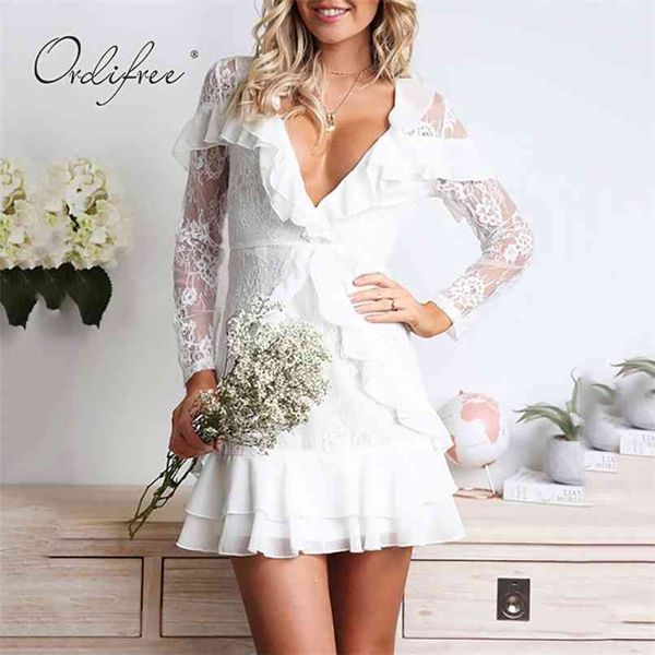 summer women white lace mini dress long sleeve ruffles beach party large size xxl 210513, Black;gray
summer women white lace mini dress long sleeve ruffles beach party large size xxl 210513, Black;gray