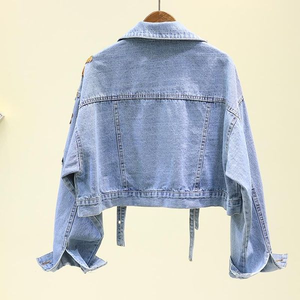 women's jackets 2021 spring denim jacket women fashion flowers embroidery sequins short jeans vintage loose streetwear d3473, Black;brown
women's jackets 2021 spring denim jacket women fashion flowers embroidery sequins short jeans vintage loose streetwear d3473, Black;brown