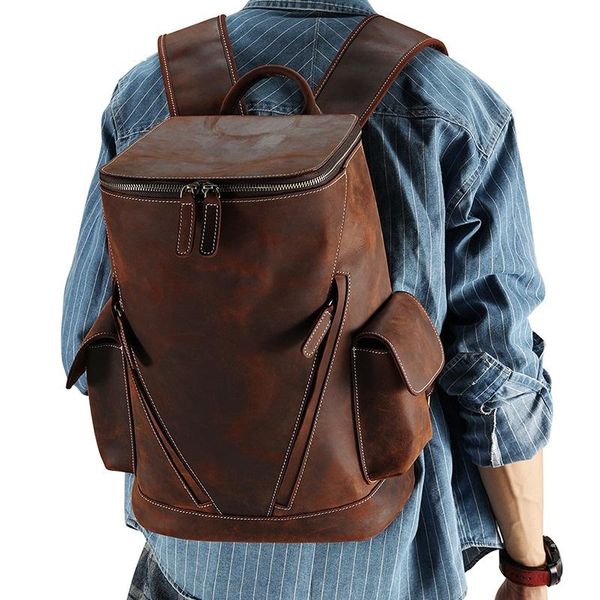 backpack men's leather retro casual bag 13.3-inch notebook
backpack men's leather retro casual bag 13.3-inch notebook