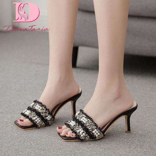 dress shoes doratasia 2021 fashion women mules sandals thin heels peep toe platform pearl pumps summer casual woman, Black 
dress shoes doratasia 2021 fashion women mules sandals thin heels peep toe platform pearl pumps summer casual woman, Black