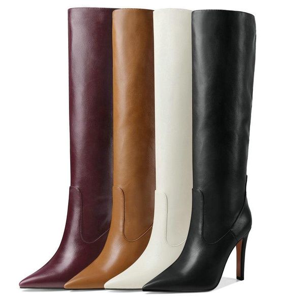 boots 2021 women knee high faux leather brand design ladies thin heel fashion pointed toe chunky black brown
boots 2021 women knee high faux leather brand design ladies thin heel fashion pointed toe chunky black brown