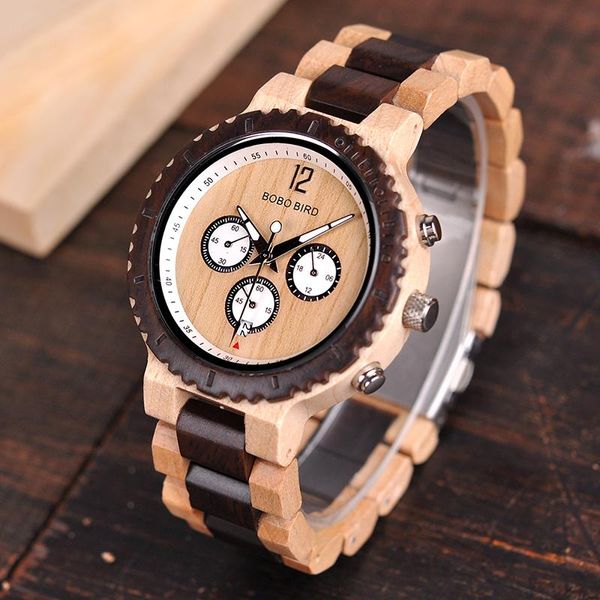 wristwatches bobo bird men watch relogio masculino wooden chronograph watches luxury design bright wood color quartz c-r08, Slivery;brown
wristwatches bobo bird men watch relogio masculino wooden chronograph watches luxury design bright wood color quartz c-r08, Slivery;brown