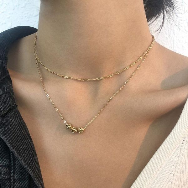 chokers 2021 fashion double layer chain necklace gold color choker statement necklaces for women ball pendant lady accessories girl gift, Golden;silver
chokers 2021 fashion double layer chain necklace gold color choker statement necklaces for women ball pendant lady accessories girl gift, Golden;silver