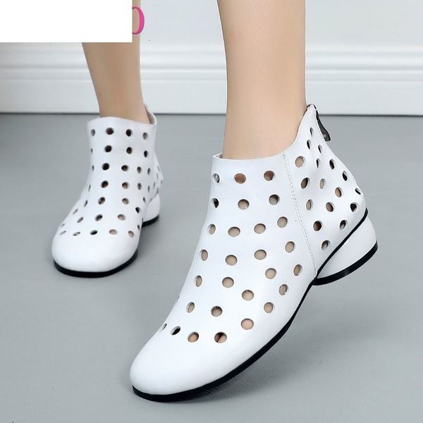 boots 2021 summer ankle genuine leather shoes women med high heel back zipper cutout breathable mujer zapatos 814u, Black
boots 2021 summer ankle genuine leather shoes women med high heel back zipper cutout breathable mujer zapatos 814u, Black