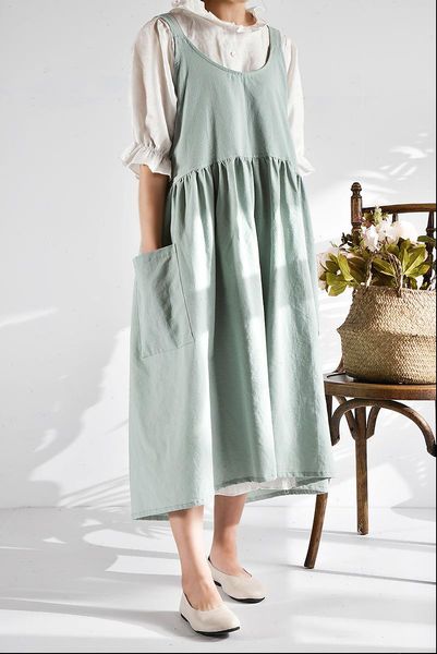 womens dresses summer autumn women fashion cotton linen dress plain sundress apron garden work pinafore loose pockets mid calf, Black;gray
womens dresses summer autumn women fashion cotton linen dress plain sundress apron garden work pinafore loose pockets mid calf, Black;gray