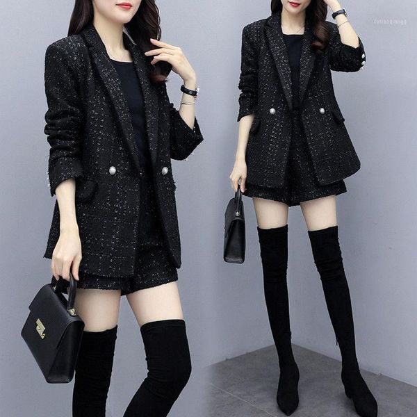women's tracksuits 2021 spring autumn women 2 piece sets female long sleeve blazer coats + high waist loose shorts ladies woolen suits, Gray
women's tracksuits 2021 spring autumn women 2 piece sets female long sleeve blazer coats + high waist loose shorts ladies woolen suits, Gray