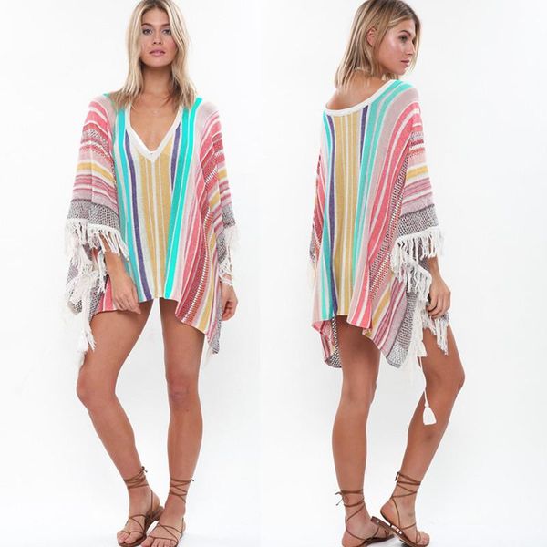 beachwear tunic for the beach sarongs coverup dresses swimsuit cover tunics knitted color vertical stripes fringed skirt woman women's, White;black
beachwear tunic for the beach sarongs coverup dresses swimsuit cover tunics knitted color vertical stripes fringed skirt woman women's, White;black