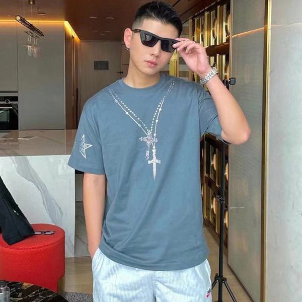 2021 summer tide brand ch heavy industry drilling cross short t-shirt men's and women's loose casual half, White;black
2021 summer tide brand ch heavy industry drilling cross short t-shirt men's and women's loose casual half, White;black