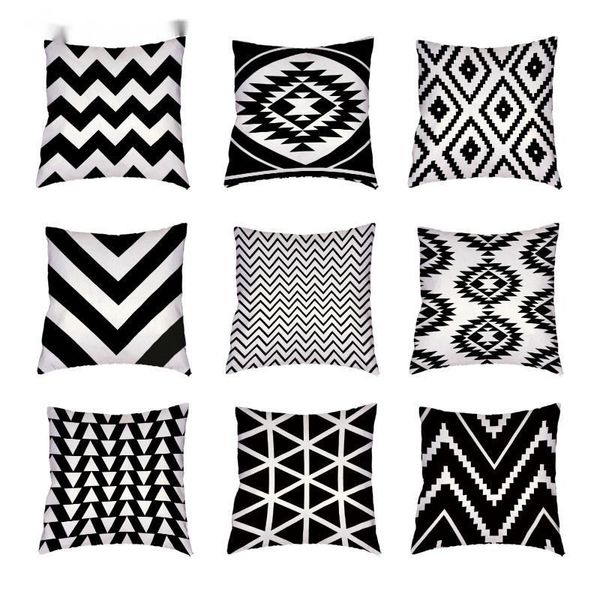 cushion/decorative pillow and white geometric decor case for bed grid curve trilateral car seat polyester peach skin cushion cover
cushion/decorative pillow and white geometric decor case for bed grid curve trilateral car seat polyester peach skin cushion cover