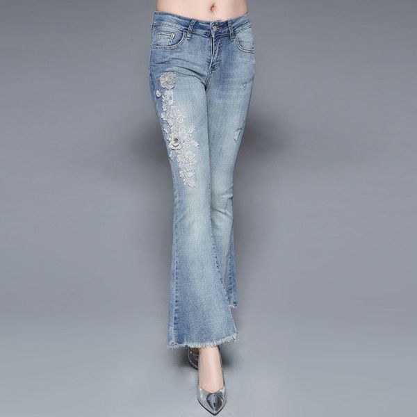 women's jeans fashion high-waist 2021 autumn vintage embroidery stretch skinny flare denim pants casual trousers, Blue
women's jeans fashion high-waist 2021 autumn vintage embroidery stretch skinny flare denim pants casual trousers, Blue