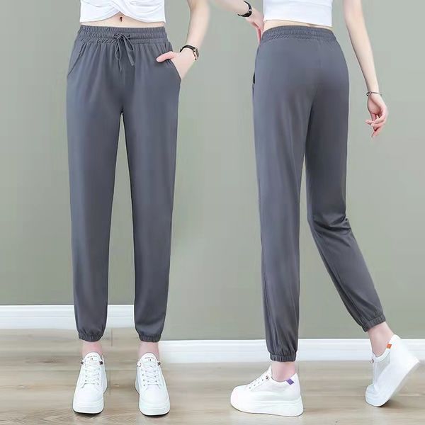 summer thin ice silk pants women's sports quick drying pants leisure large air conditioning leggings nine point, Black;white
summer thin ice silk pants women's sports quick drying pants leisure large air conditioning leggings nine point, Black;white