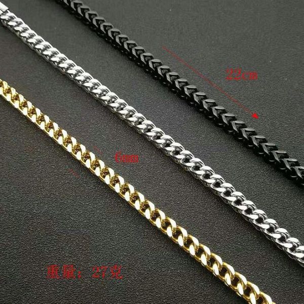 chains european and american fashion men's stainless steel polished vacuum gold-plated bracelet keel hip hop, Silver
chains european and american fashion men's stainless steel polished vacuum gold-plated bracelet keel hip hop, Silver