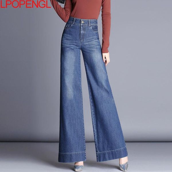women's jeans autumn women high-waist straight-leg cotton loose high-quality mopping flared pants literary retro simple washed, Blue
women's jeans autumn women high-waist straight-leg cotton loose high-quality mopping flared pants literary retro simple washed, Blue