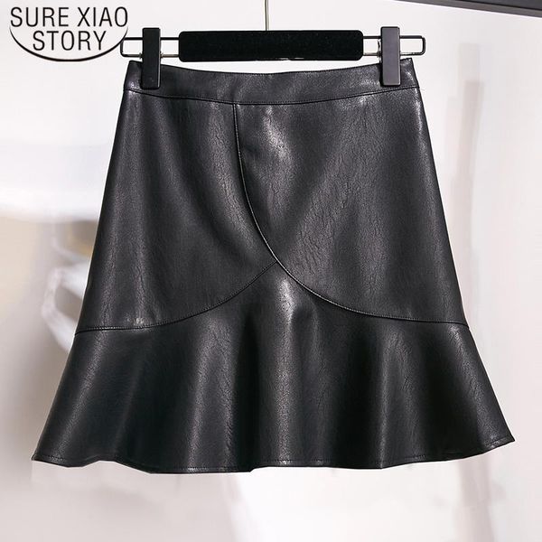 skirts high waist ruffled skirt solid slim fashion leather a-line above knee mini women femme faldas mujer 7484 50, Black
skirts high waist ruffled skirt solid slim fashion leather a-line above knee mini women femme faldas mujer 7484 50, Black