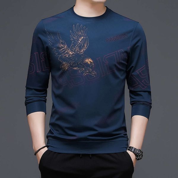 2021 spring men's sweater fashion round neck long sleeve t-shirt eagle pattern bottom coat 8119, White;black
2021 spring men's sweater fashion round neck long sleeve t-shirt eagle pattern bottom coat 8119, White;black