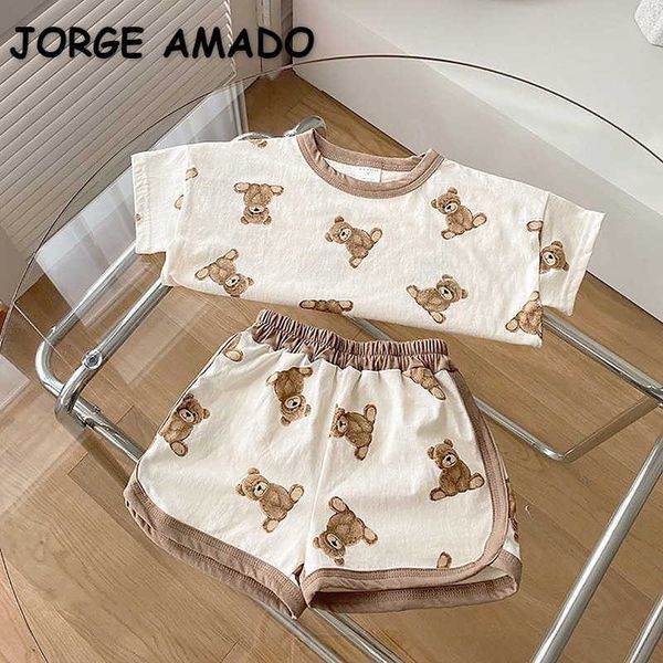 summer kids girls boys pajamas 2-pcs sets short sleeves cartoon bear t-shirt + shorts baby cute children clothes e220 210610, Blue;red
summer kids girls boys pajamas 2-pcs sets short sleeves cartoon bear t-shirt + shorts baby cute children clothes e220 210610, Blue;red