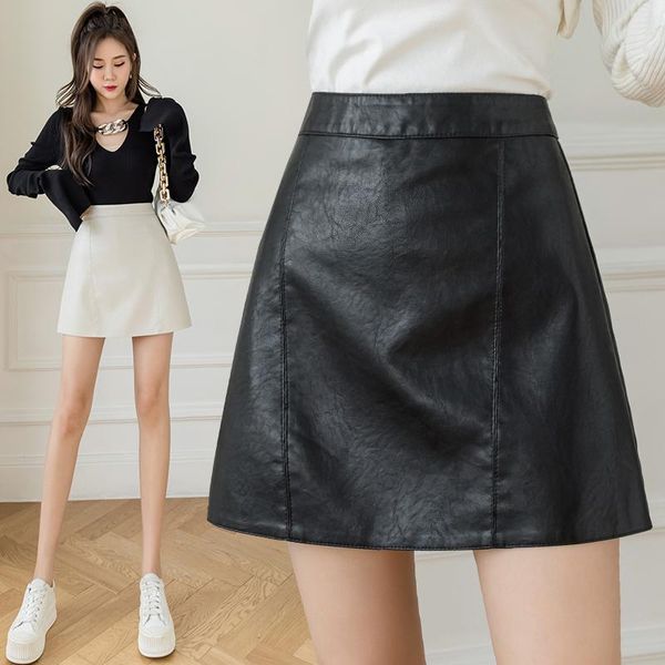 women's shorts korean style pu leather retro slim fit high waist pack hip a word skirt for women short spring autumn, White;black
women's shorts korean style pu leather retro slim fit high waist pack hip a word skirt for women short spring autumn, White;black