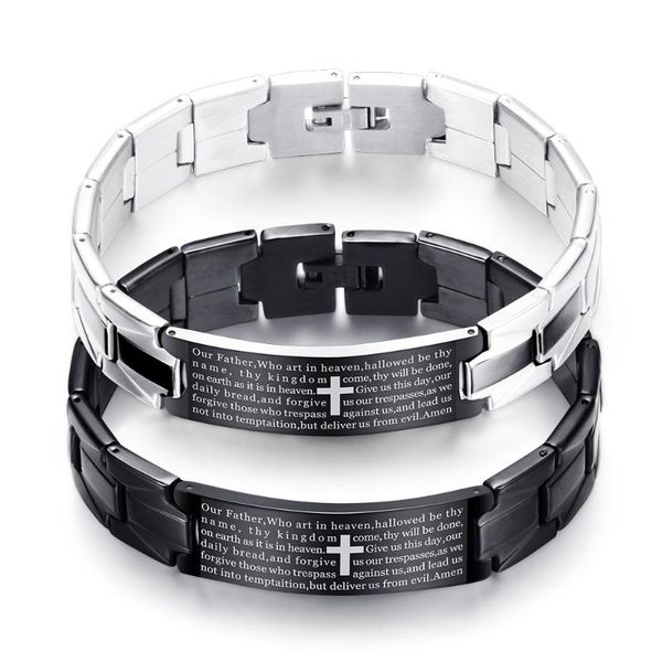 bangle holy bible cross men bracelet black stainless steel watch strap silvering plating jewelry gift for women
bangle holy bible cross men bracelet black stainless steel watch strap silvering plating jewelry gift for women
