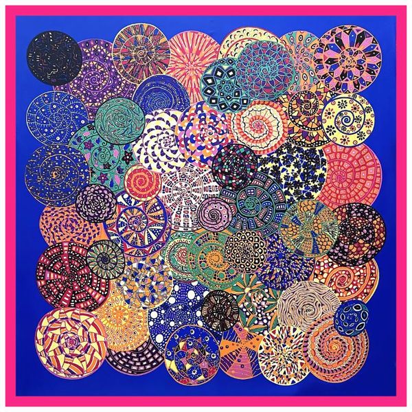 scarves 130cm big shawl beach scarf women geometric circle twill satin silk 100% women's bandanna square s65, Blue;gray
scarves 130cm big shawl beach scarf women geometric circle twill satin silk 100% women's bandanna square s65, Blue;gray