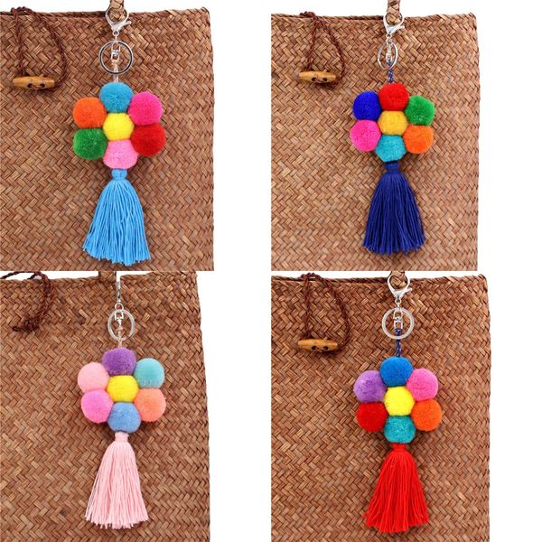 straw bag pompom pendant handbag keychain pompoms flower colorful tassel ornaments for women, Silver
straw bag pompom pendant handbag keychain pompoms flower colorful tassel ornaments for women, Silver