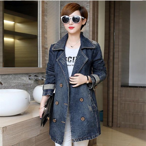women's jackets blue women spring autumn long sleeve denim coat double breasted jeans jacket plus size 5xl, Black;brown
women's jackets blue women spring autumn long sleeve denim coat double breasted jeans jacket plus size 5xl, Black;brown