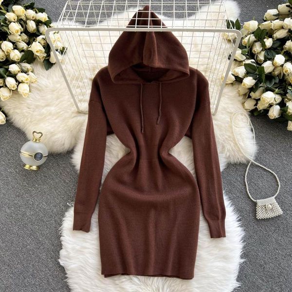casual dresses c009 korean women fashion autumn slim hooded knit sweater dress long sleeve bag hip solid color vestidos, Black;gray
casual dresses c009 korean women fashion autumn slim hooded knit sweater dress long sleeve bag hip solid color vestidos, Black;gray