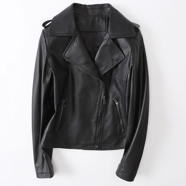 women's leather & faux jacket, short locomotive sheepskin jacket, Black
women's leather & faux jacket, short locomotive sheepskin jacket, Black