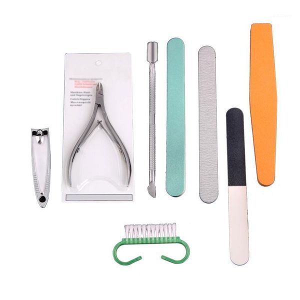 8pcs manicure tools set nail care file clipper cuticle pusher brush kit buffing buffer nails art styling tool 88 wh9981
8pcs manicure tools set nail care file clipper cuticle pusher brush kit buffing buffer nails art styling tool 88 wh9981