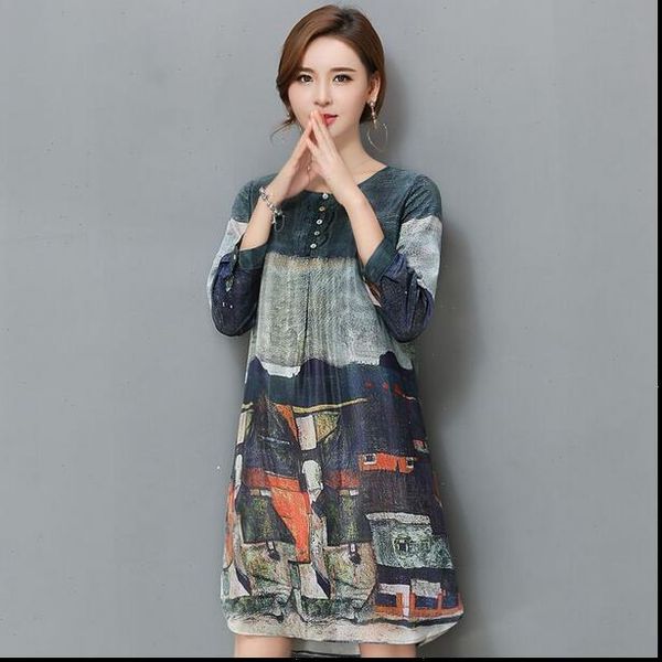 women dresses summer o neck printed silk chiffon a line office ladies knee length dress clothes vestidos robes femme df716, Black;gray
women dresses summer o neck printed silk chiffon a line office ladies knee length dress clothes vestidos robes femme df716, Black;gray