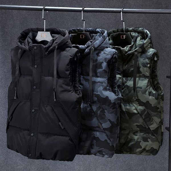 men's vests mens winter sleeveless jacket thick camouflage vest casual hooded waistcoat plus size 7xl male warm outwear, Black;white
men's vests mens winter sleeveless jacket thick camouflage vest casual hooded waistcoat plus size 7xl male warm outwear, Black;white
