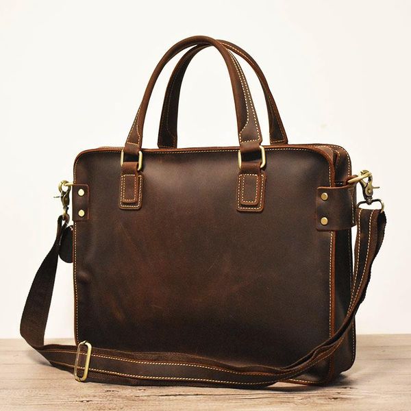 luxury handmade genuine leather men handbag vintage 14" crazy horse briefcase briefcases
luxury handmade genuine leather men handbag vintage 14" crazy horse briefcase briefcases