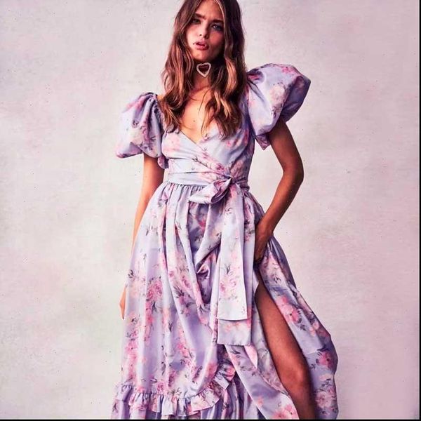rose print faux wrap drsss women dress puff sleeve long bow tied party summer cute, Black;gray
rose print faux wrap drsss women dress puff sleeve long bow tied party summer cute, Black;gray