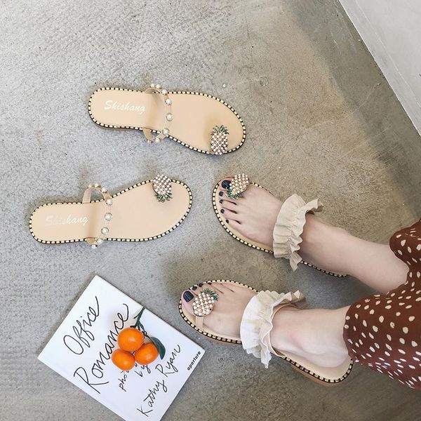 slippers flats clip toe summer women slides brand pearl pineapple ruffles girl sweet soft metal decoration beach flip flops, Black
slippers flats clip toe summer women slides brand pearl pineapple ruffles girl sweet soft metal decoration beach flip flops, Black