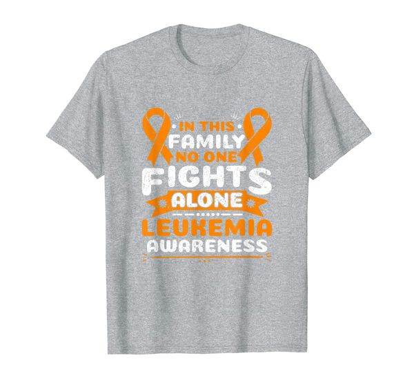 in this family no one fights alone leukemia awareness t-shirt, White;black 
in this family no one fights alone leukemia awareness t-shirt, White;black