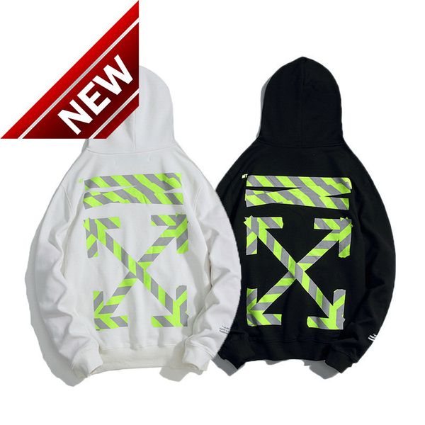 and off men's women's style annual limited warning line 3m reflective cotton pullover hoodie couple's, Black
and off men's women's style annual limited warning line 3m reflective cotton pullover hoodie couple's, Black