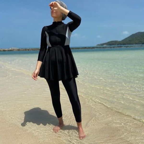 women's two piece pants black swimming suit for burkini muslim fashion swimwear women swimsuit long sleeve arabic turkey pakistani, White
women's two piece pants black swimming suit for burkini muslim fashion swimwear women swimsuit long sleeve arabic turkey pakistani, White