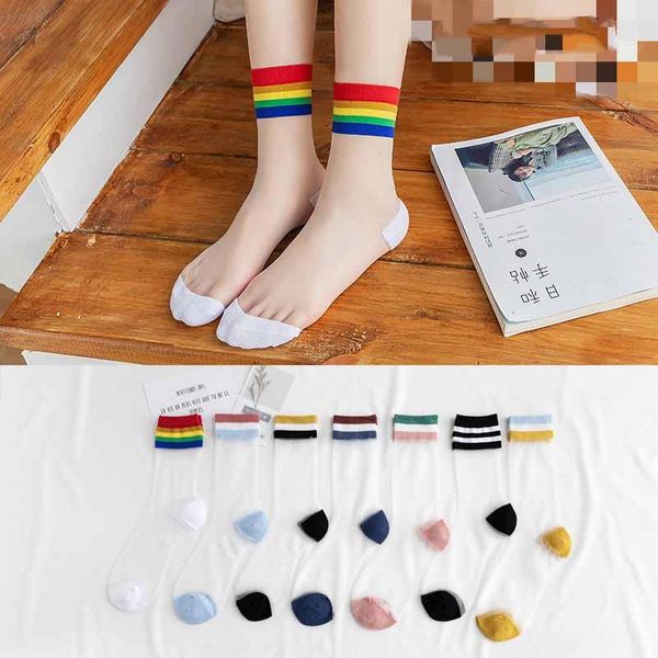 socks & hosiery bkld hipster harajuku ankle women fashion transparent rainbow stripe short female summer ultra-thin 2021, Black;white
socks & hosiery bkld hipster harajuku ankle women fashion transparent rainbow stripe short female summer ultra-thin 2021, Black;white